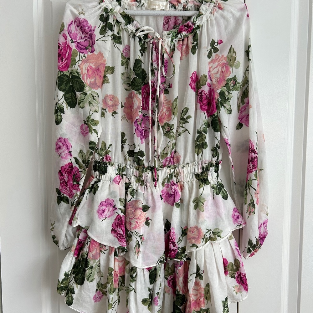 LoveShackFancy Floral Mini Dress